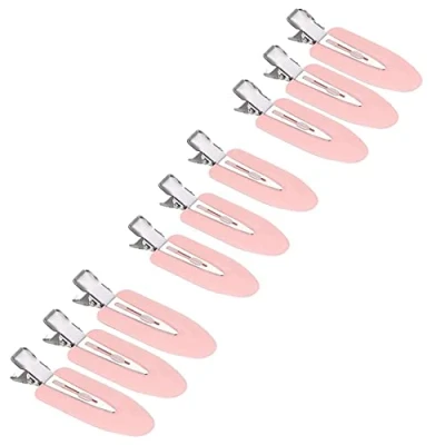 Afbeelding van JeoPoom Naadloze Haarclip [9 Stuks], Haarspeld, Krulclips, Haarspeld Krulclips Geen Buigen Haarclips voor Haarstyling Make up (Roze)
