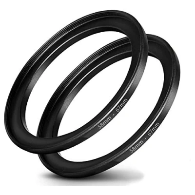 Afbeelding van 58mm 67mm Step Up Ring [58mm Lens naar Filter], FANZR Camera Filter Adapter Lens, Premium Aluminium (2 Pack)
