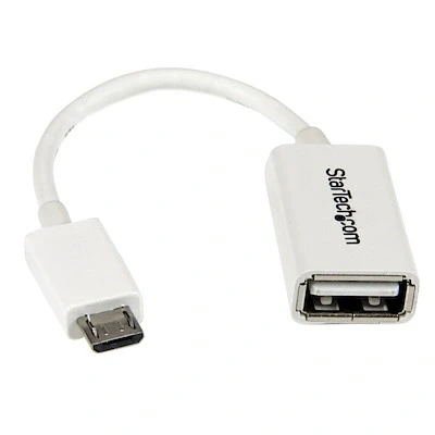 Afbeelding van StarTech.com 12 cm witte micro USB naar OTG hostadapter M/F