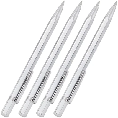 Afbeelding van QIMEI SHOP Scheurnaald voor metaal, graveerpennen van wolfraamcarbide, aanscheurnaald, scriber het graveren hout, keramiek, glas, 4 stuks