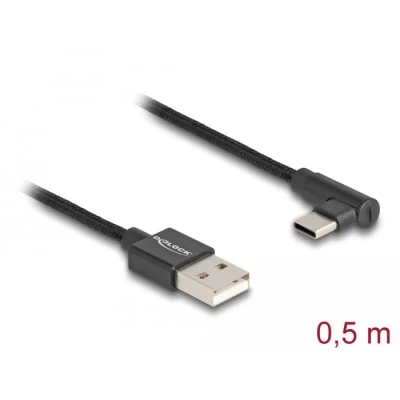 Afbeelding van Delock USB 2.0 Kabel Typ A Stecker zu Type C™ gewinkelt