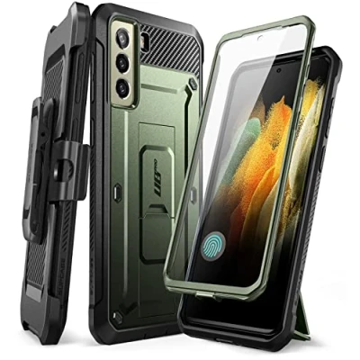 Afbeelding van Supcase 360 Backcase met screenprotector Geschikt Voor Samsung S21 FE Groen