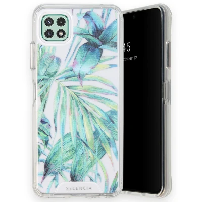 Afbeelding van Samsung Galaxy A22 (5G) Hoesje Kunststof Selencia Hardcase/Backcover Jungle Leaves Telefoonhoesje Shockproof/Valbescherming