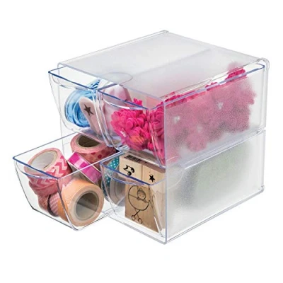 Afbeelding van Deflecto Stapelbare kubus organizer, bureau en knutselorganizer, 4 laden