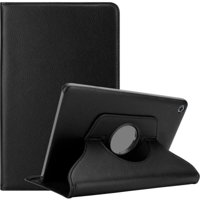 Afbeelding van Cadorabo Tablet Hoesje geschikt voor Huawei MediaPad M5 LITE 10 (10.1 inch) in OUDERLING ZWART Beschermhoes ZONDER auto Wake Up, met stand functie en elastische band sluiting Book Case Cover Etui