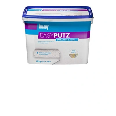 Afbeelding van Knauf 4006379067633 EASYPUTZ, korrel, sneeuwwit, minerale decoratie, hoogwaardig, voor eenvoudig oprollen op muur of plafond binnenshuis, ademend, wit, 10 kg, 0,5 mm