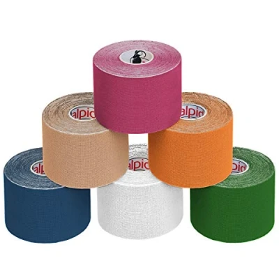 Afbeelding van ALPIDEX Kinesiologie Tape 1/3/ 6/12 rollen Veel kleuren 5 m x cm Toepassingsfolder Elastisch Waterdicht Huidvriendelijk Fysio Spier Set, Kleur:Veelkleurig, Aantal stuks:6