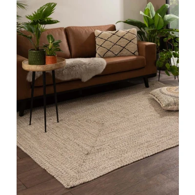 Afbeelding van Vloerkleed Katoen Joy Beige/wit 240x340 Cm
