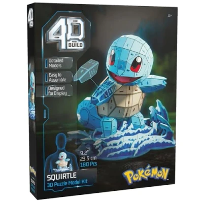 Afbeelding van 4D Build, Pokémon Squirtle 3D Model Kit, Collectibles, Kanto Starter Collection, Desk Décor, Puzzel voor volwassenen, bouwspeelgoed, puzzels volwassenen en tieners, 180 stuks, 12