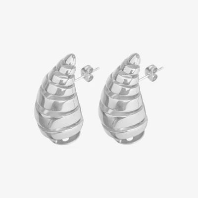 Afbeelding van Essenza Twisted Large Teardrop Earrings Silver