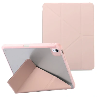Afbeelding van Apple iPad Air 13 inch (2024) M2 Hoes: imoshion Origami bookcase 2.0 Roze Kunstleder Tablet Hoezen