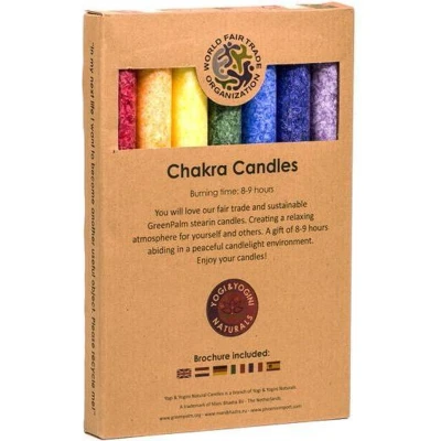 Afbeelding van Diner geurkaarsen chakra 7 stuks 21x2.2 cm S