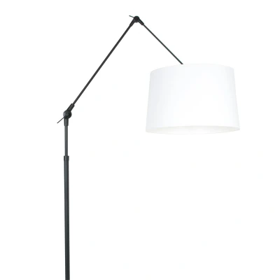 Afbeelding van Steinhauer Prestige Chic vloerlamp mat zwart met effen witte kap