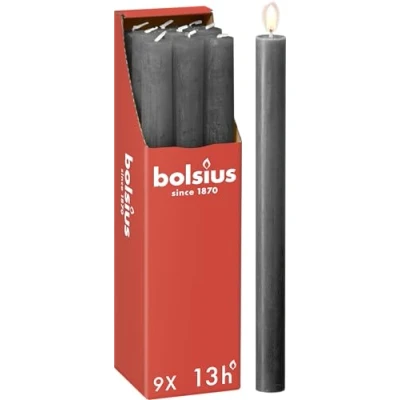 Afbeelding van Bolsius dinerkaars Rustiek (Ø2,3x27 cm) (set van 9)