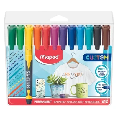 Afbeelding van Viltstift Maped Custom set á 12 kleuren