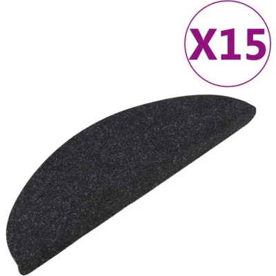 Afbeelding van vidaXL Trapmatten zelfklevend 15 st 65x22,5x3,5 cm antraciet