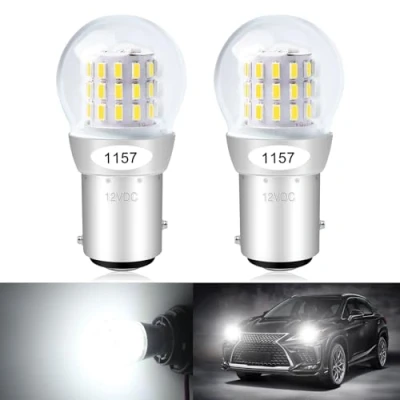 Afbeelding van DEFVNSY Set van 2 Wit 1157 BAY15D 2057 2357 7528 Extreem heldere LED lamp 3014 39 SMD vervangende lampen voor interieur RV Camper Achteruitrijlicht Dagrijlicht 12V DC