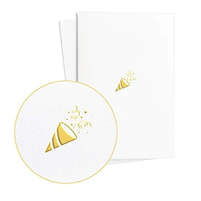 Afbeelding van Diese Klappkarten verjaardagskaart (set van 2) met confetti popper in gouden opdruk, origineel als of voor andere exclusieve momenten, E07