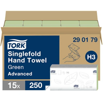 Afbeelding van Tork 290179 ZZ vouw Handdoek Advanced Groen H3