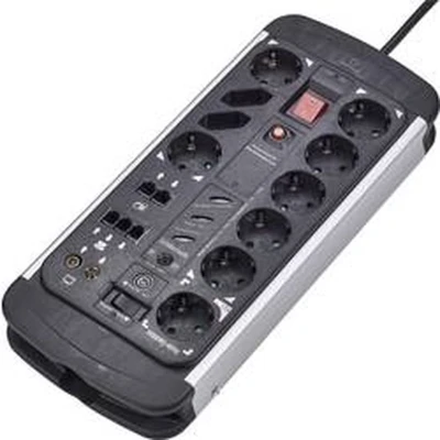 Afbeelding van Renkforce 1015A CMB SXMS Master/slave stekkerdoos 10 voudig Zwart, Aluminium Randaarde stekker 1 stuk(s)