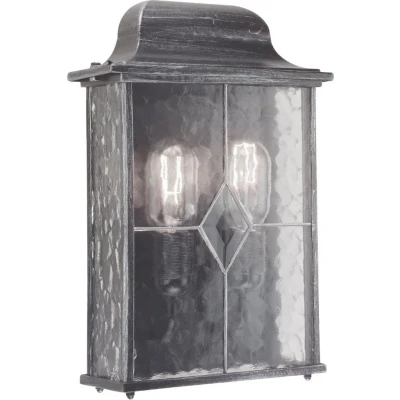 Afbeelding van Elstead Lighting LED Wand Buitenlamp Wexford 2X E27 Max 60W Dimbaar Black/Silver