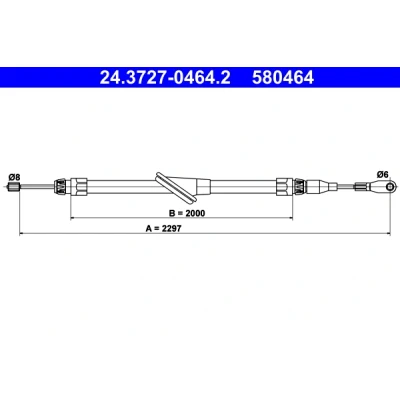 Afbeelding van Ate Handremkabel 24.3727 0464.2