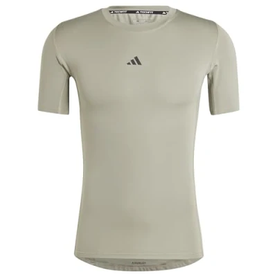 Afbeelding van adidas Heren TECHFIT COMPRESSION TRAINING T SHIRT, silver pebble, XS Short