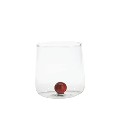 Afbeelding van Zafferano glas van borosilicaatglas, handgemaakt, Bilia bol barnsteen, inhoud 44 cl, diameter 88 mm, 6 stuks