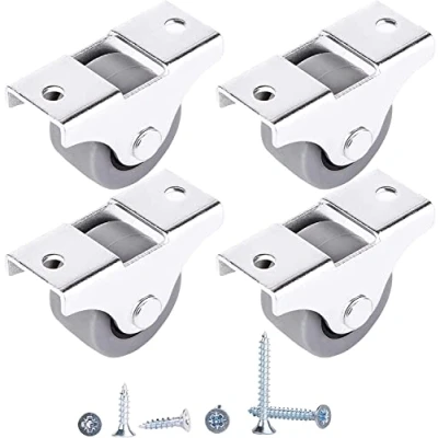 Afbeelding van (4 stuks) 25 mm kleine wielen rubberen voor meubels, niet draaibaar, kunststof apparaat en uitrusting, schroeven inbegrepen set (4, Ø mm/25 kg)