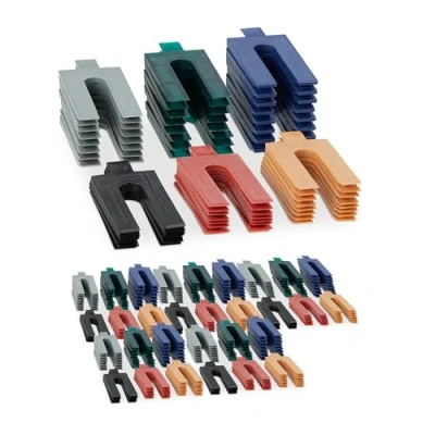 Afbeelding van Relaxdays uitvulplaatjes set van 288, kunststof, 6 groottes, 1 mm, afstandsplaatjes, vulplaatjes, diverse kleuren