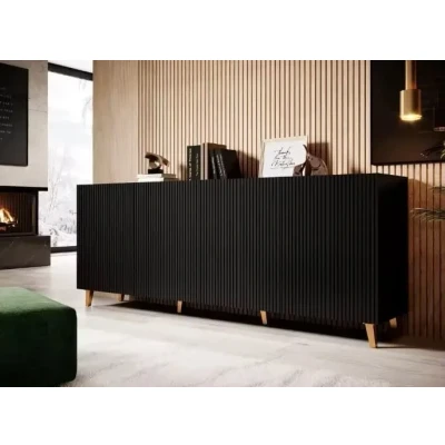 Afbeelding van Tabar en Co Dressoirs kast gereeploos 200x40x82 cm Zwart