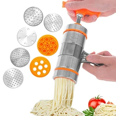 Afbeelding van Zuzer Roestvrij Staal Noodles Machine Handmatige Noodle Maker met 7 Moulds