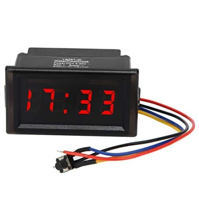 Afbeelding van EBTOOLS multifunctionele elektronische klok, DC 4,5 30V ABS waterdicht stofdicht auto klok LED digitale display voor vrachtwagen default rood