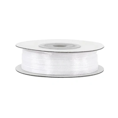 Afbeelding van Satijnen lint 3 mm x 50 m rol kleurkeuze in 3/6/12/18/25/38/50/75/100 kleurecht en wasbaar voor bruiloft cadeaulint om te verpakken, decoreren knutselen, wit 029