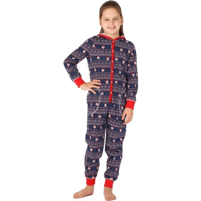 Afbeelding van Merry Style Kinder Pyjama ronde hals lange mouwen broek met zakken Katoen MS MS10 223 PJ Marineblau Rentiere 122 128