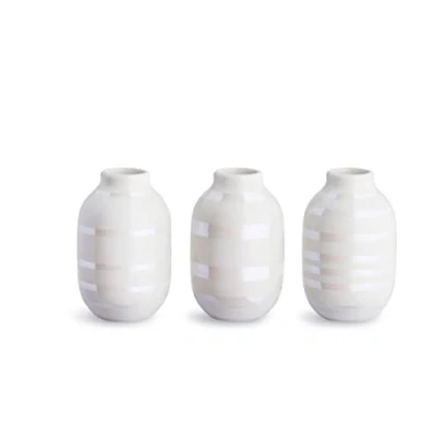 Afbeelding van Kähler 691354 Tribute Miniature Vaas Parelmoer 3 stuks (16053), 8 cm