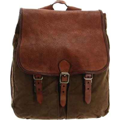 Afbeelding van CAMPOMAGGI Leren Vrije tijd Rugzak met laptopvak Saturno Backpack V.Militare + T / Cognac Bruine