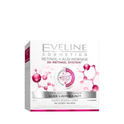 Afbeelding van Eveline Cosmetics, Nature Line 3D Zeealgen intensief verstevigende dag en nachtcrème vermindert rimpels fijne lijntjes ouderdomsvlekken voor alle huidtypes, retinol zeealgae, 50 ml