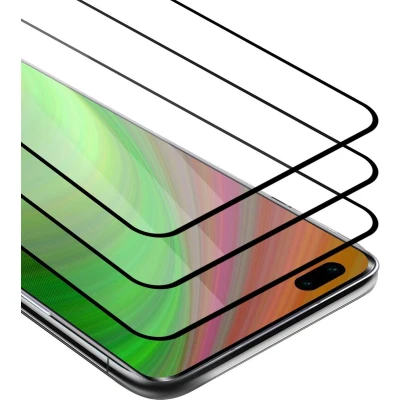 Afbeelding van Cadorabo 3x Screenprotector geschikt voor Honor 30S Volledig scherm pantserfolie Beschermfolie in TRANSPARANT met ZWART Getemperd (Tempered) Display beschermend glas 9H hardheid 3D Touch