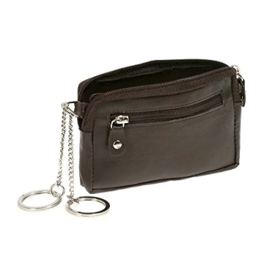 Afbeelding van LEAS Sleuteltas met 2 ringen en vakken echt leer, bruin Special Edition, bruin, 12x8cm, Rechthoekig