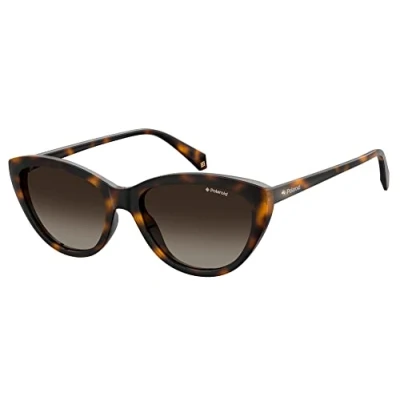 Afbeelding van Polaroid cat eye dames havana bruine gradiënt gepolariseerde zonnebril Sunglasses