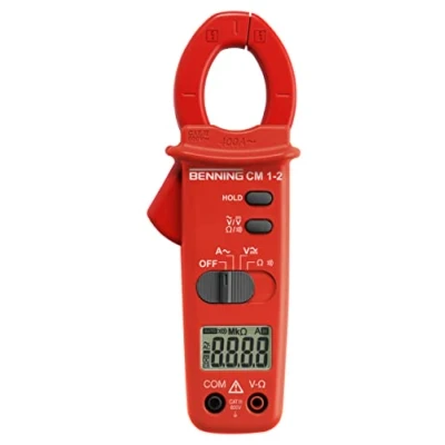 Afbeelding van Benning CM 1 2 digitale stroomtang multimeter (weergave digitaal, stroommetbereik/AC 0,1 A 400 A, 3 ½ cijferig LCD scherm (2000 punten, tangopening 30 mm, doorgangstest 20 ohm) 44062