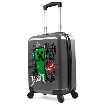 Afbeelding van Minecraft Handbagage voor kinderen Kruipcabinetas met wielen Bagagetas jongens en handvat Kleine koffer