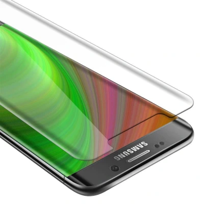 Afbeelding van Cadorabo Screenprotector geschikt voor Samsung Galaxy S6 EDGE in KRISTALHELDER Tempered Display Pantser Film