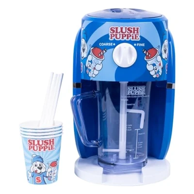 Afbeelding van Slush Puppie Snow Cone Machine. Slushy Maker Ice Shaver. Maakt tot 1 liter heerlijke puppy in enkele minuten. Officieel gelicentieerde Merchandise van Fizz Creations.