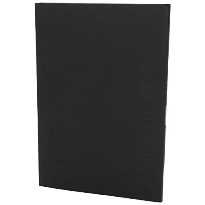 Afbeelding van Manila Bewerbungsmappe schwarz 400 gr: 3teilig 2 Klemmen. Leinen
