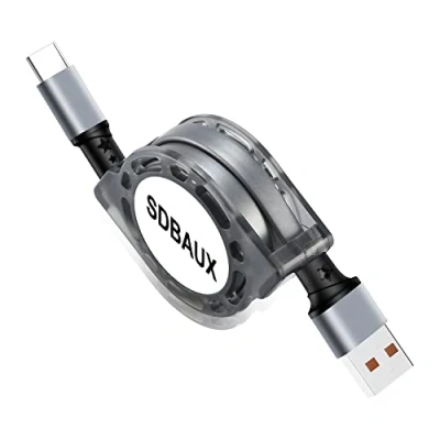 Afbeelding van SDBAUX USB Type C kabel A naar Intrekbare Oplaadkabel Datakabel snellaadkabel voor tablets Samsung Galaxy S21 S20 LG Google Pixel Moto PS5