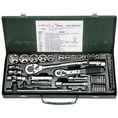 Afbeelding van HANS 9655M Doppenset Kruisgleuf (PH), Zeskant, Torx, Gesplitst 1/2, 1/4, 3/8 Vierkant