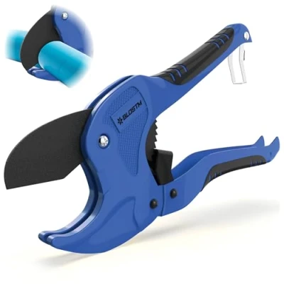 Afbeelding van BLOSTM Plastic pijpsnijder Heavy Duty ratel pijpsnijders met 42 mm buitendiameter snijcapaciteit voor PVC PEX PPR kunststof buizen (blauw)