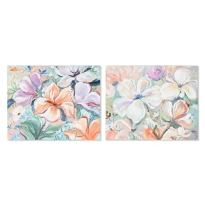 Afbeelding van Schilderij Home ESPRIT Blommor Shabby Chic 100 x 3,7 80 cm (2 Stuks)